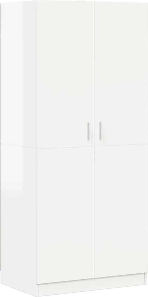 vidaXL magasfényű fehér szerelt fa ruhásszekrény 80 x 52 x 180 cm