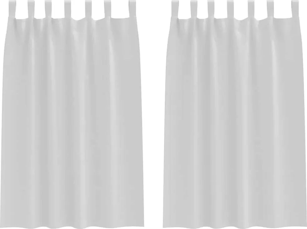 vidaXL Fekete Függöny Gyűrűkkel 2 pcs Halvány szürke 175 x 140 cm