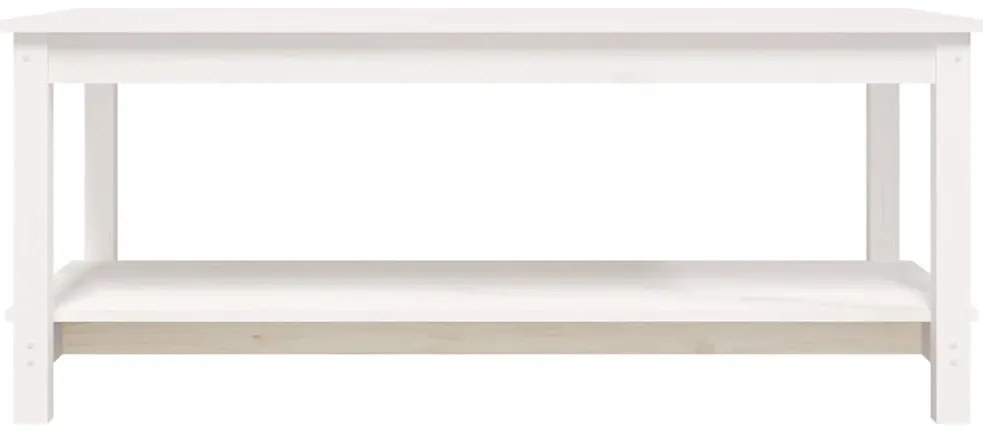 Fehér tömör fenyőfa dohányzóasztal 110 x 55 x 45 cm