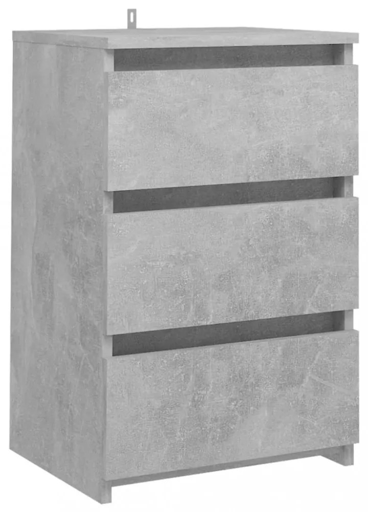2 db betonszürke szerelt fa éjjeliszekrény 40 x 35 x 62,5 cm