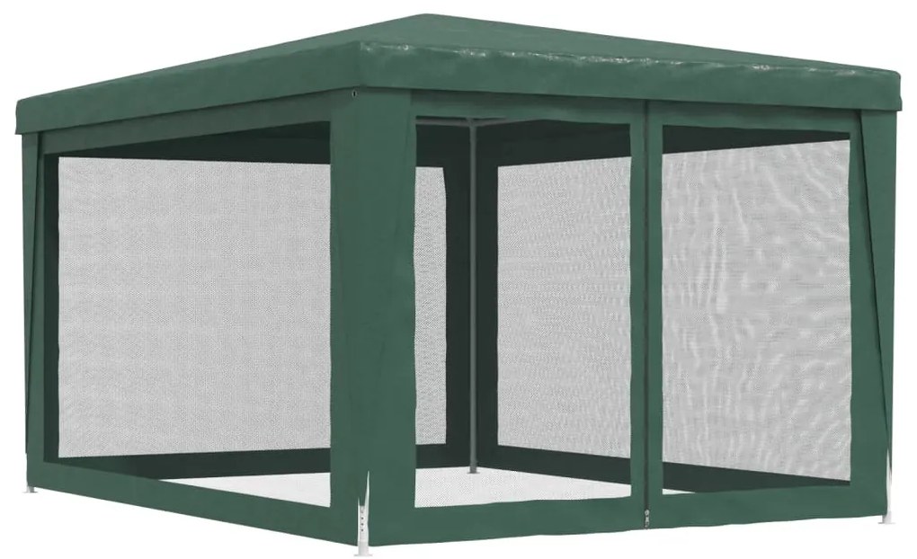 zöld HDPE rendezvénysátor 4 hálós oldalfallal 3x4 m