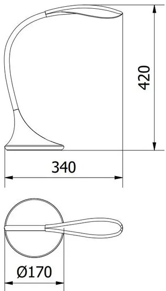 Lámpa Asztali HALLEY 8 W, 500 lm, AC220-240V, 4000K, 3-srep dimming ,PF>0,5, Ra>80, fekete