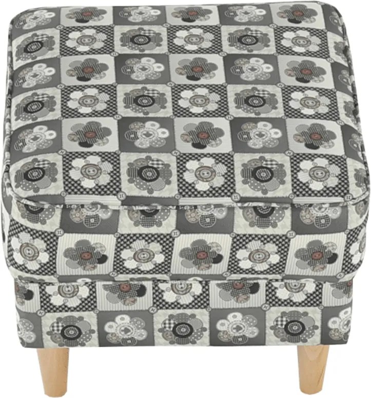 füles fotel puffal, szövet patchwork N1, ASTRID