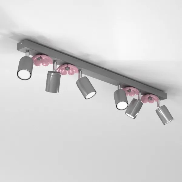 Spotlámpa FLOWER 6xGU10/8W/230V matt króm