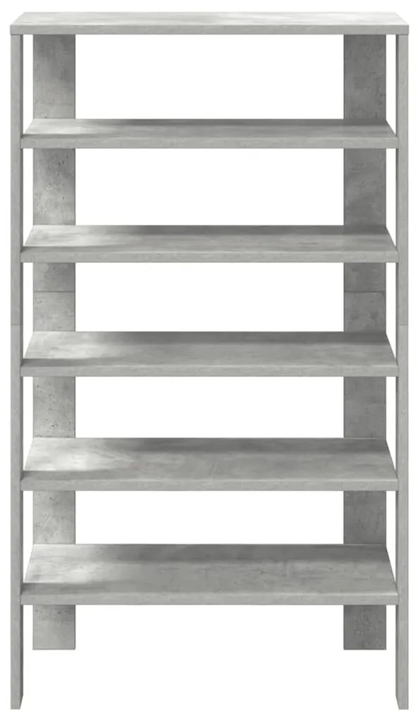 betonszürke szerelt fa cipőtartó 61x32x105 cm