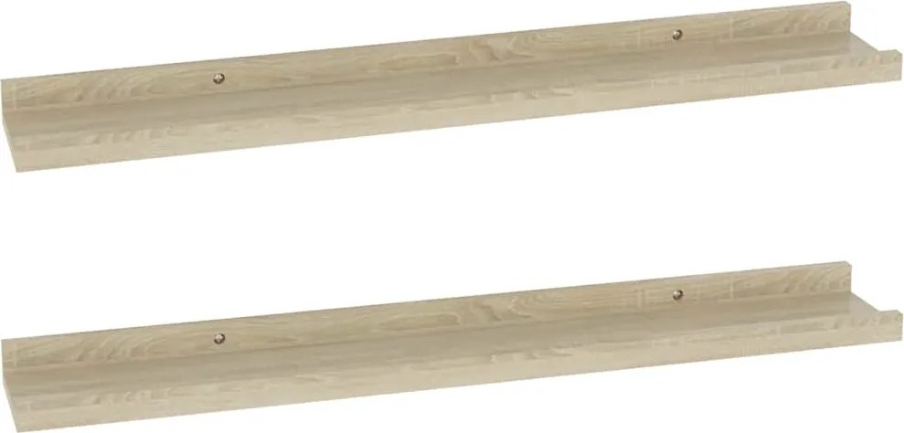 vidaXL 2 db sonoma tölgyfa fali polc 60 x 9 x 3 cm