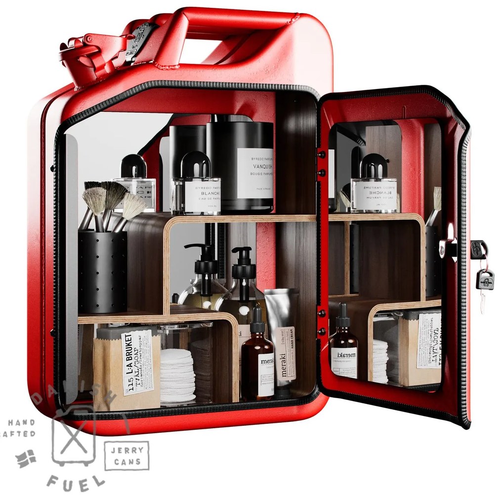 Koupelnová skříňka / kanistr - Bathroom Cabinet, Gas Red, 6 variant - Danish Fuel Variáns: Oak