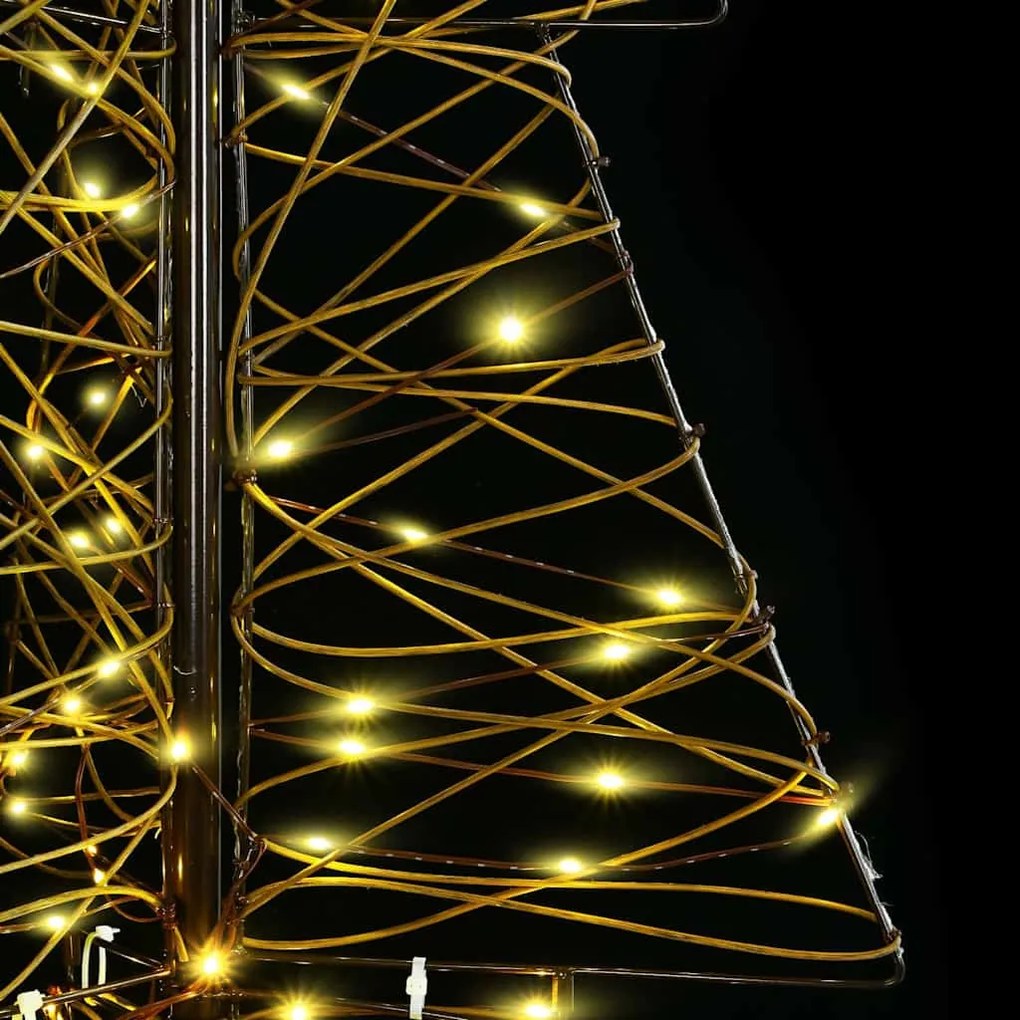 Karácsonyfa 100 LED-del Meleg fehér 120 cm Rattan