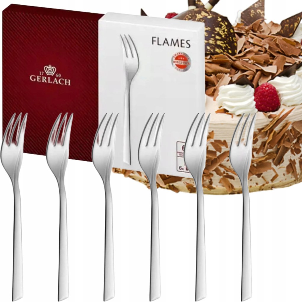Gerlach Flames 6 Db-os Villa Torta Szett Evőeszköz Fényes