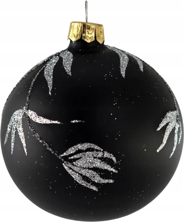 Karácsonyfadísz fekete fagyöngy matt 6 db-os Saco