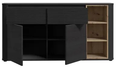 Komód INAR fekete/tölgy