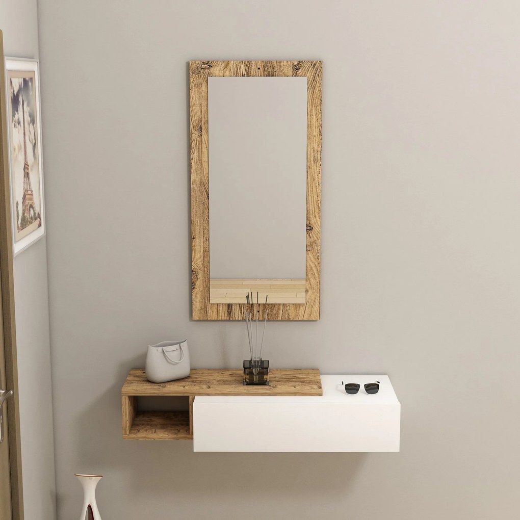 Fali polc Vien - Atlantic Pine, White