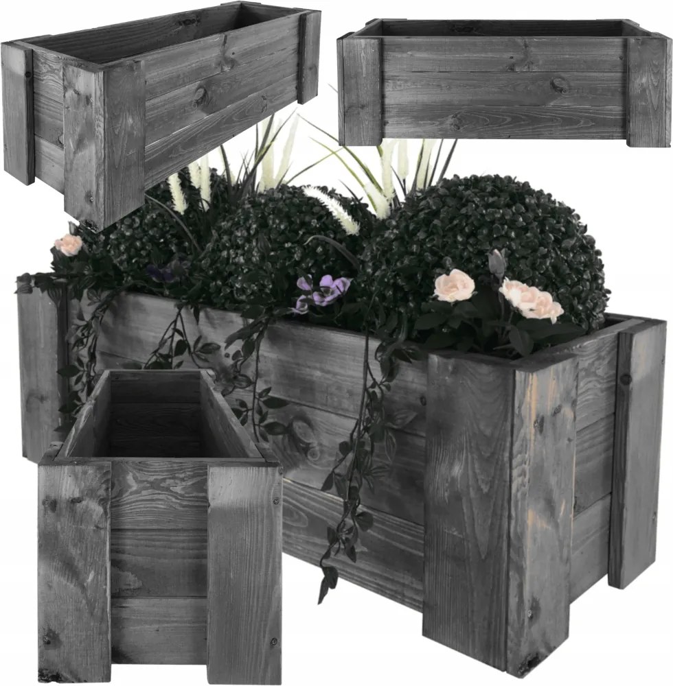 Láda herbárium virágtartó kaspó gyógynövény fedő fa 30X80X30cm Eko