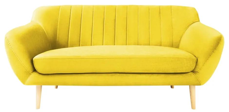 Sardaigne sárga bársony kanapé, 158 cm - Mazzini Sofas