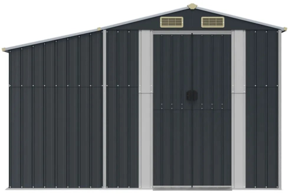 antracitszürke horganyzott acél kerti fészer 277x192,5x179 cm