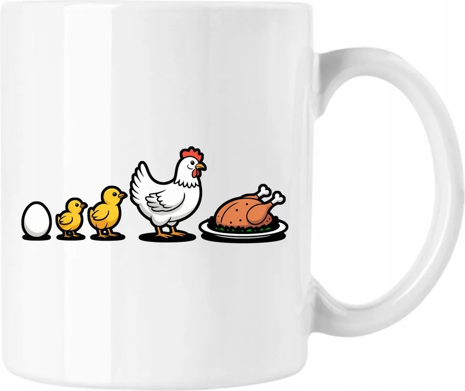 Csirke bögre evolúció chicken vicc 3 Fehér 330ml