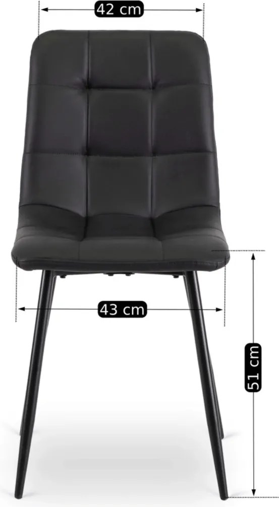 Szék fekete színben, műbőr kárpittal DALVIN