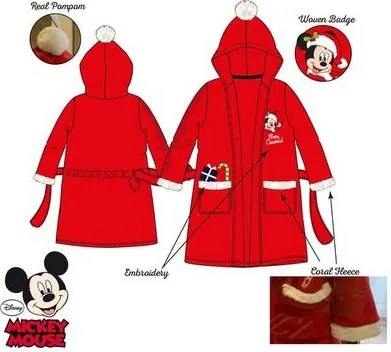 Disney Mickey Red Karácsonyi gyerek köntös 6 év / 116 cm