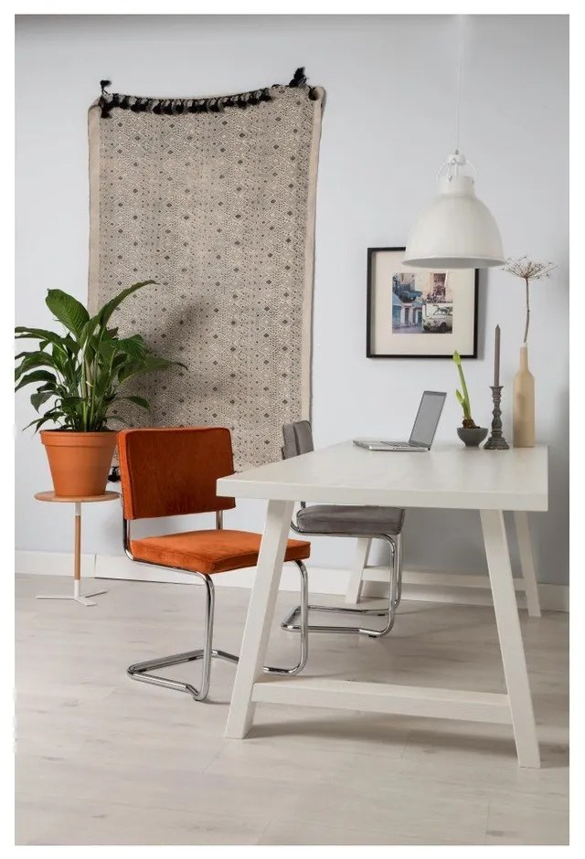 Szürke kárpitozott hinta étkezőszék szett 2 db-os Ridge Kink Rib – Zuiver