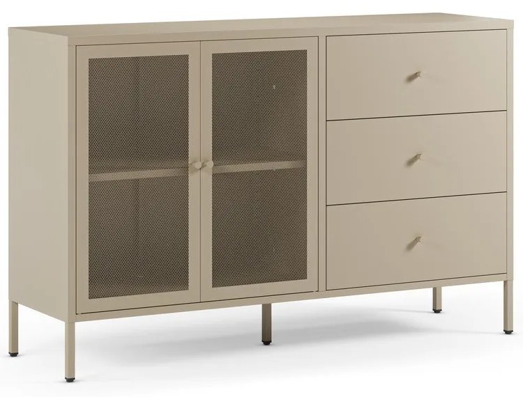 Krémszínű fém komód 140x90x40 cm Fayna – Marckeric