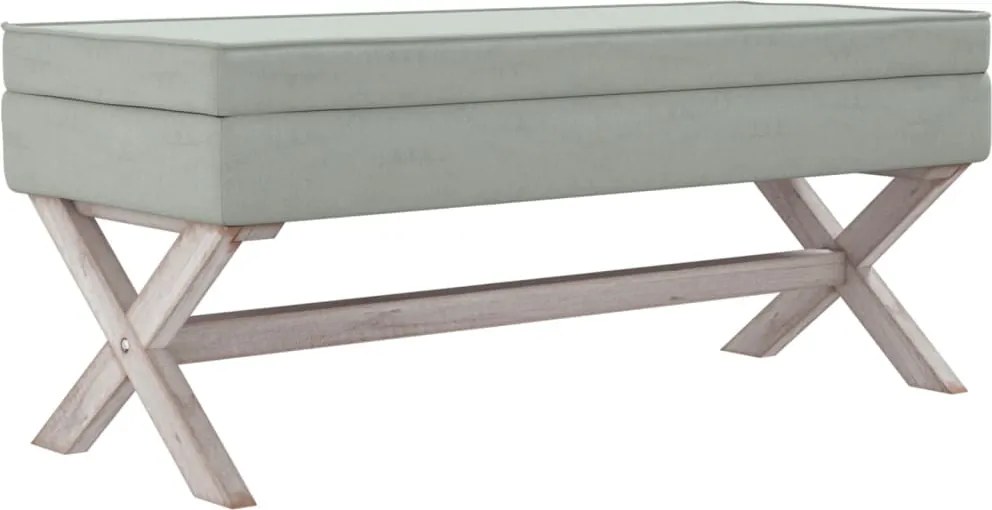 vidaXL világosszürke bársony tárolóülőke 110 x 45 x 49 cm