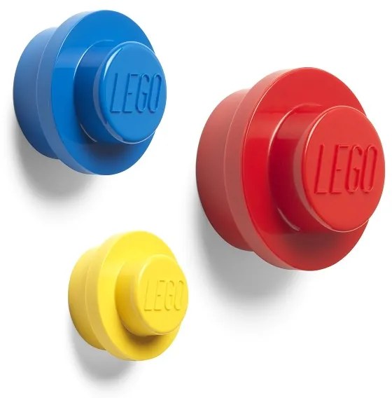 Věšák na zeď, 3 ks, více variant - LEGO szín: fehér, világoskék, rózsaszín