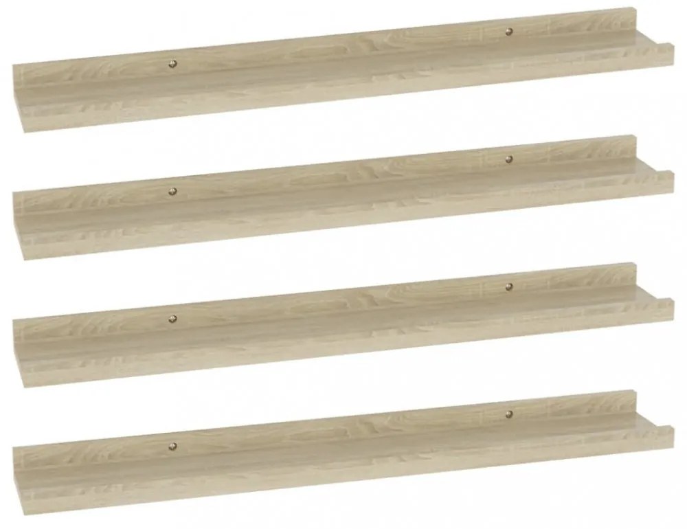 4 db sonoma tölgy színű fali polc 60 x 9 x 3 cm