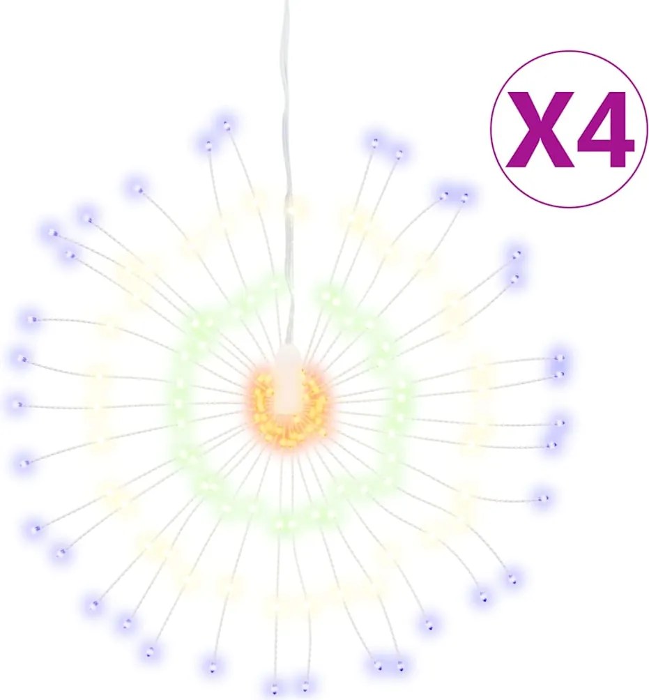vidaXL 4 db karácsonyi többszínű csillagfény 140 db LED 17 cm