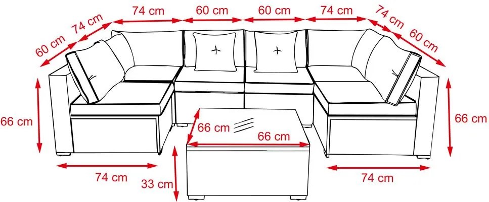 Avenberg ESPERANZA Kerti rattan ülőgarnitúra