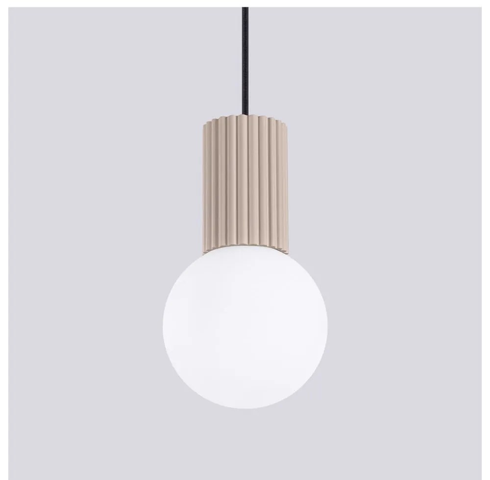 Szürkésbarna függőlámpa üveg búrával ø 12 cm Orbital – Sollux