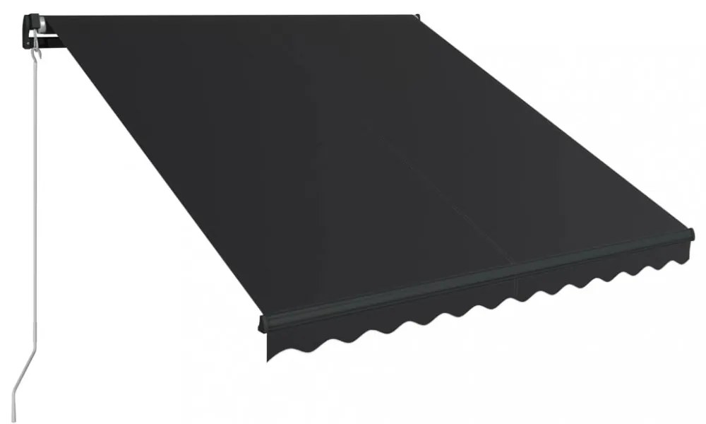 antracitszürke kézzel behúzható napellenző 350 x 250 cm