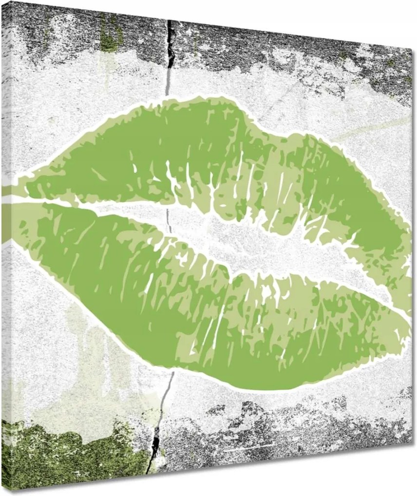 Vászonkép 40x40 Lány szája Ajkak