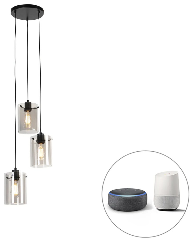 Okos lógólámpa fekete füstüveggel, 3 db Wifi ST64 - Dome