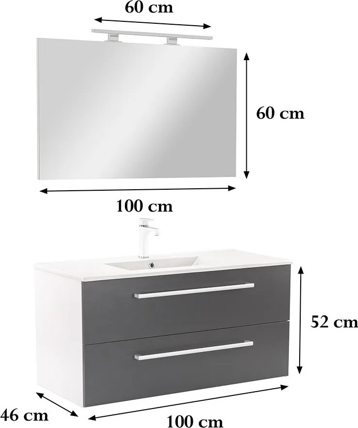 Vario Clam 100 Fürdőszoba komplett szekrény