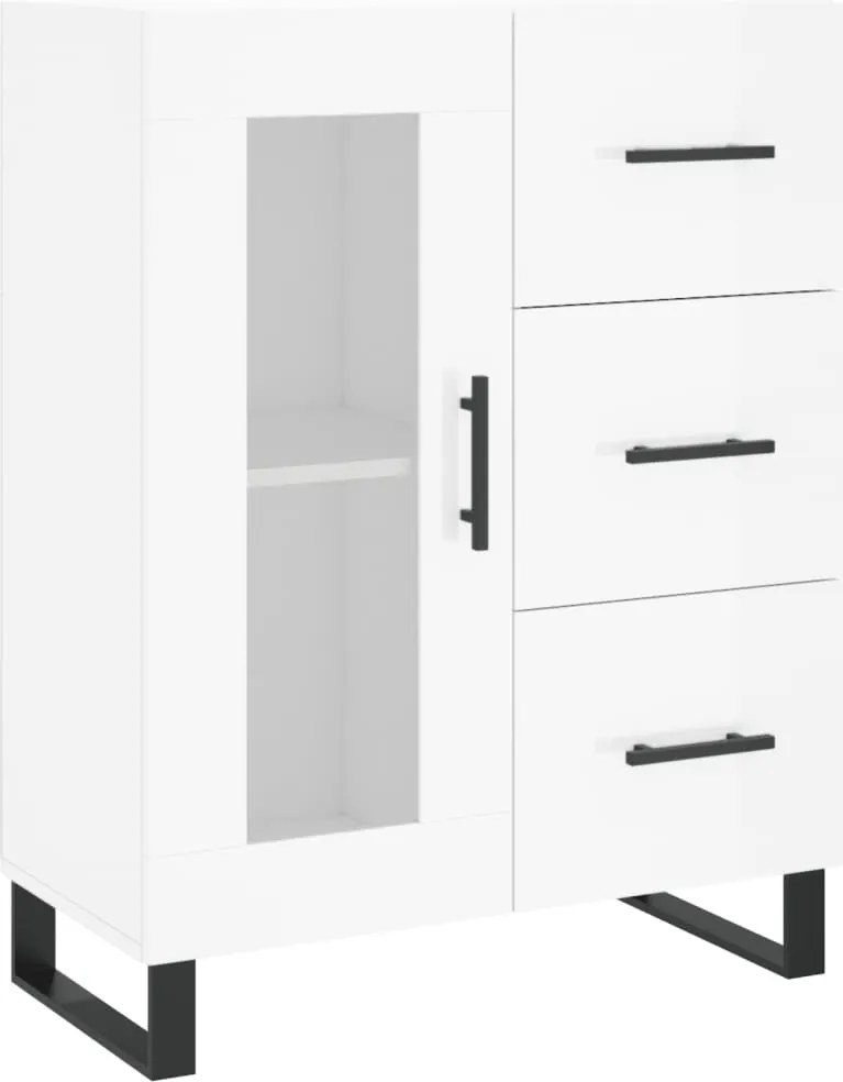 vidaXL magasfényű fehér szerelt fa tálalószekrény 69,5 x 34 x 90 cm