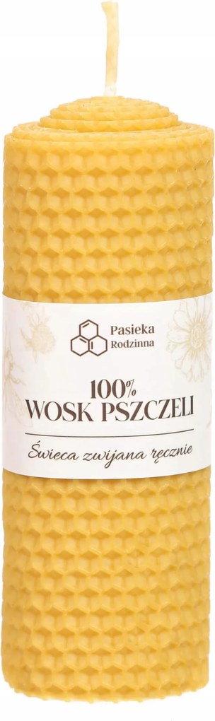 Méhviasz tekercses gyertya 13/5 cm Kézzel tekercselt 100% Natura viasz