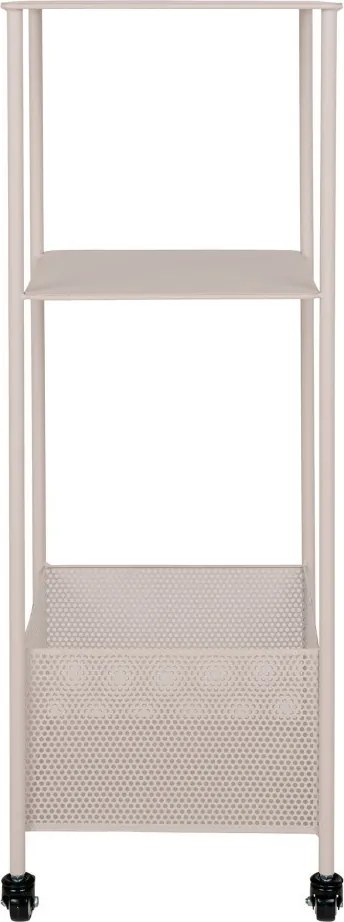 Torres acél polc kerekekkel, bézs, 3 polc 35x35x106 cm
