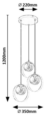 Rabalux 72063 - Csillár zsinóron PEYTON 3xE14/15W/230V
