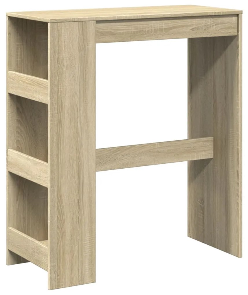 sonoma tölgy szerelt fa bárasztal tárolókkal 90 x 40 x 103,5 cm