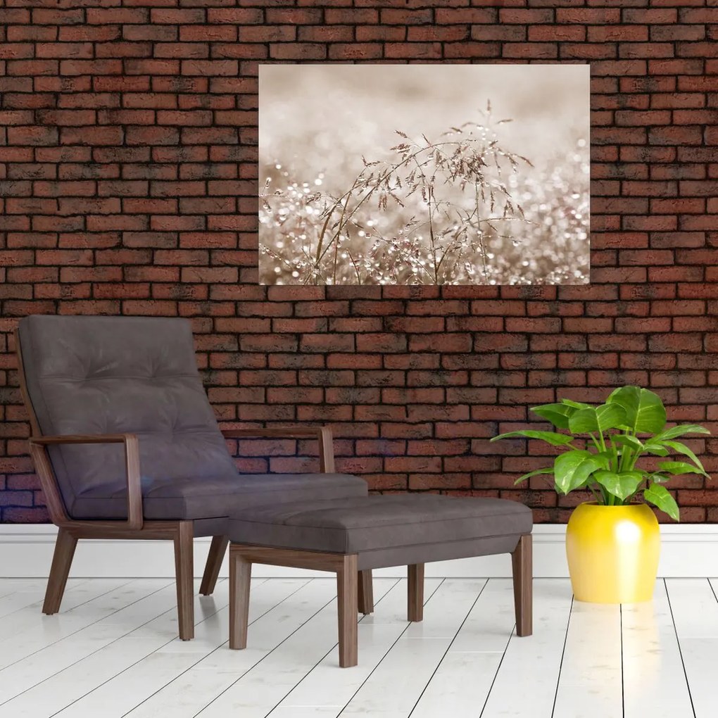 Kép - rét barna árnyalatokban (90x60 cm)