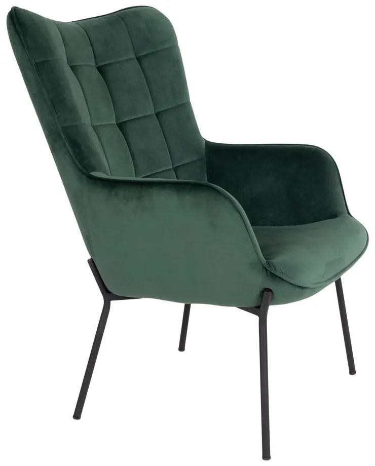 Zöld bársony fotel Glasgow – Bonami Essentials