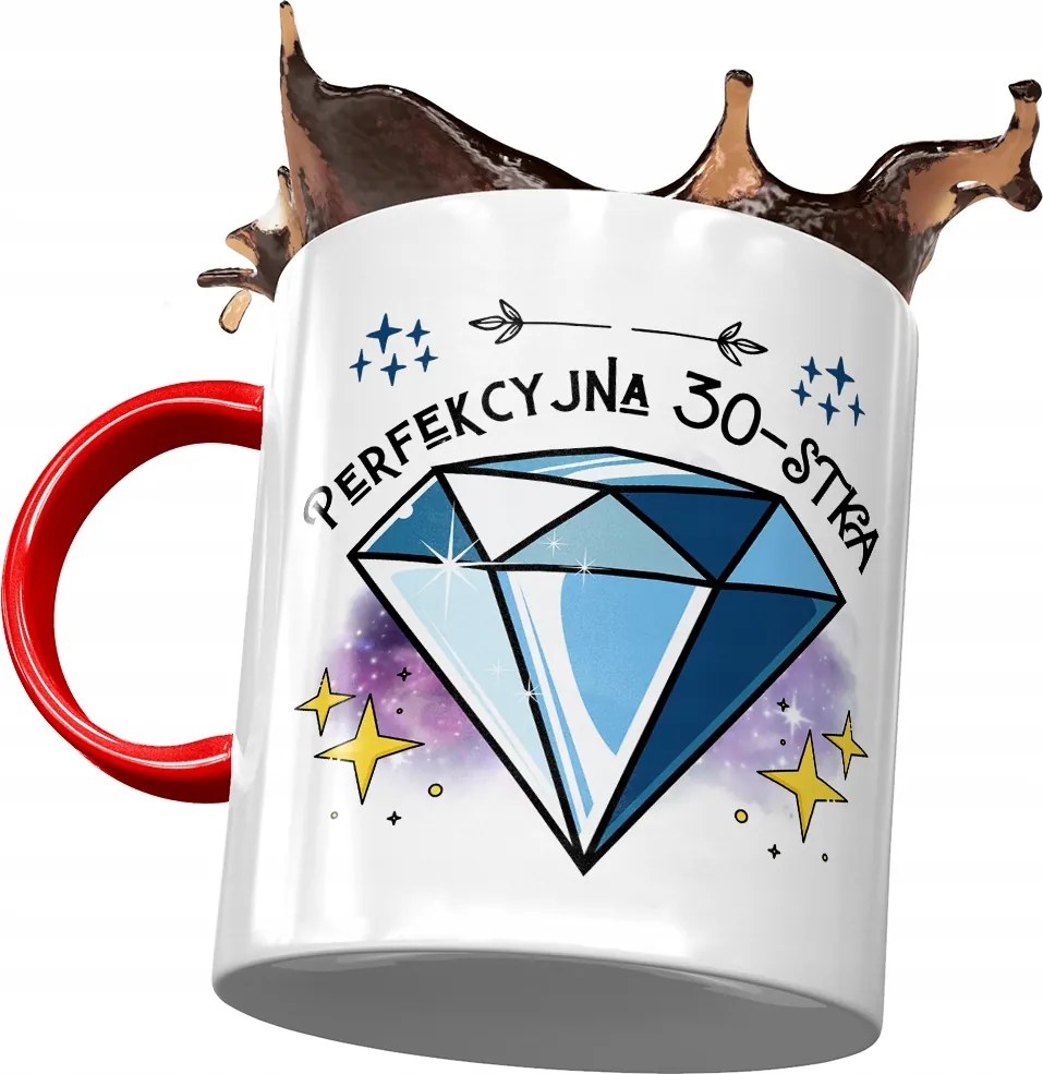 Piros Bögre Születésnapra 30 30. 30-as Ajándék Nyomtatott Fotóval