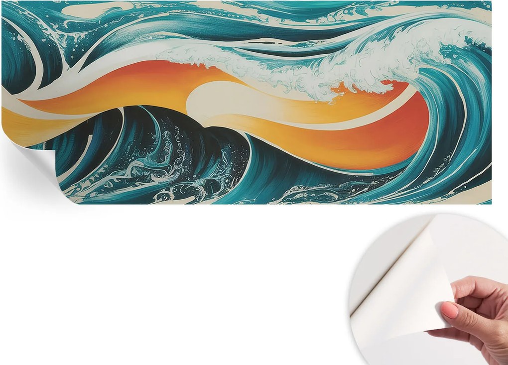 Modern öntapadós fali fotótapéta Absztrakt hullámok 250x104 cm