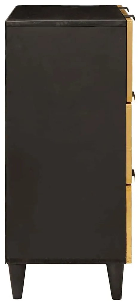 Széf 2 pcs Fekete és Arany 60 x 33 x 75 cm tömör mangófa