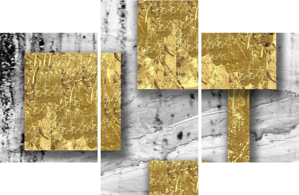 Kép - Arany négyzetek N⁰3 (90x60 cm)
