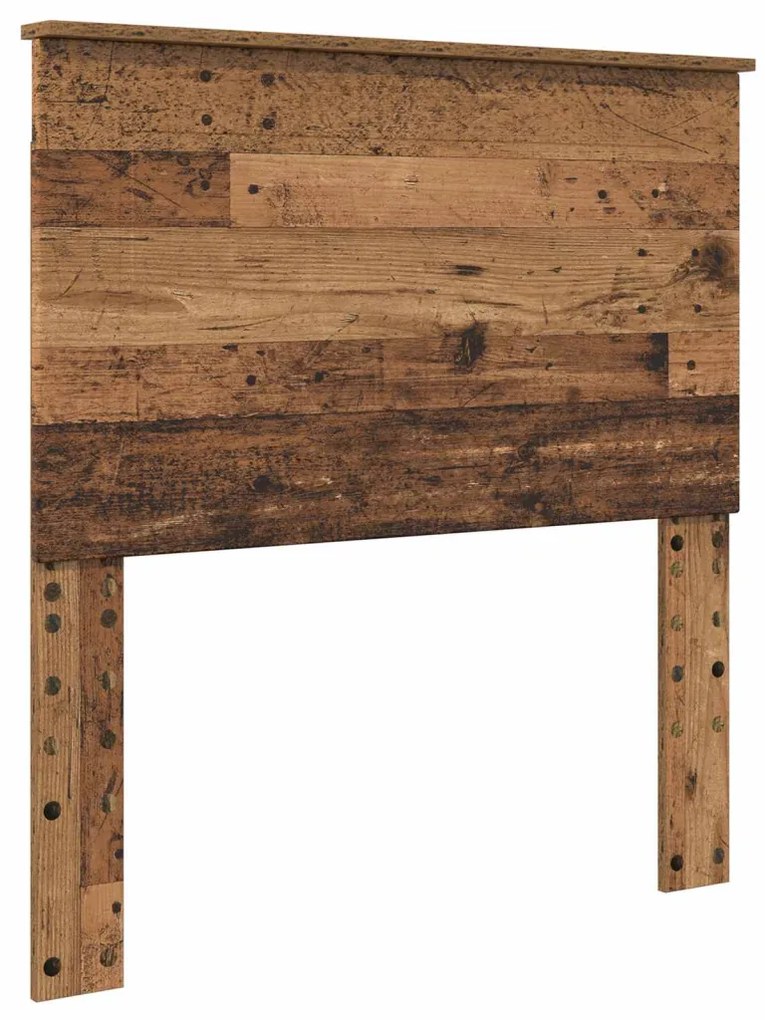 vidaXL Ágykeret fejtámlával Öreg fa 100 x 200 cm Tömör fenyőfa