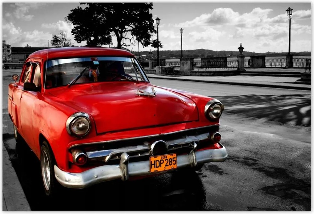 Poszterek 185x125 Kubai piros autó