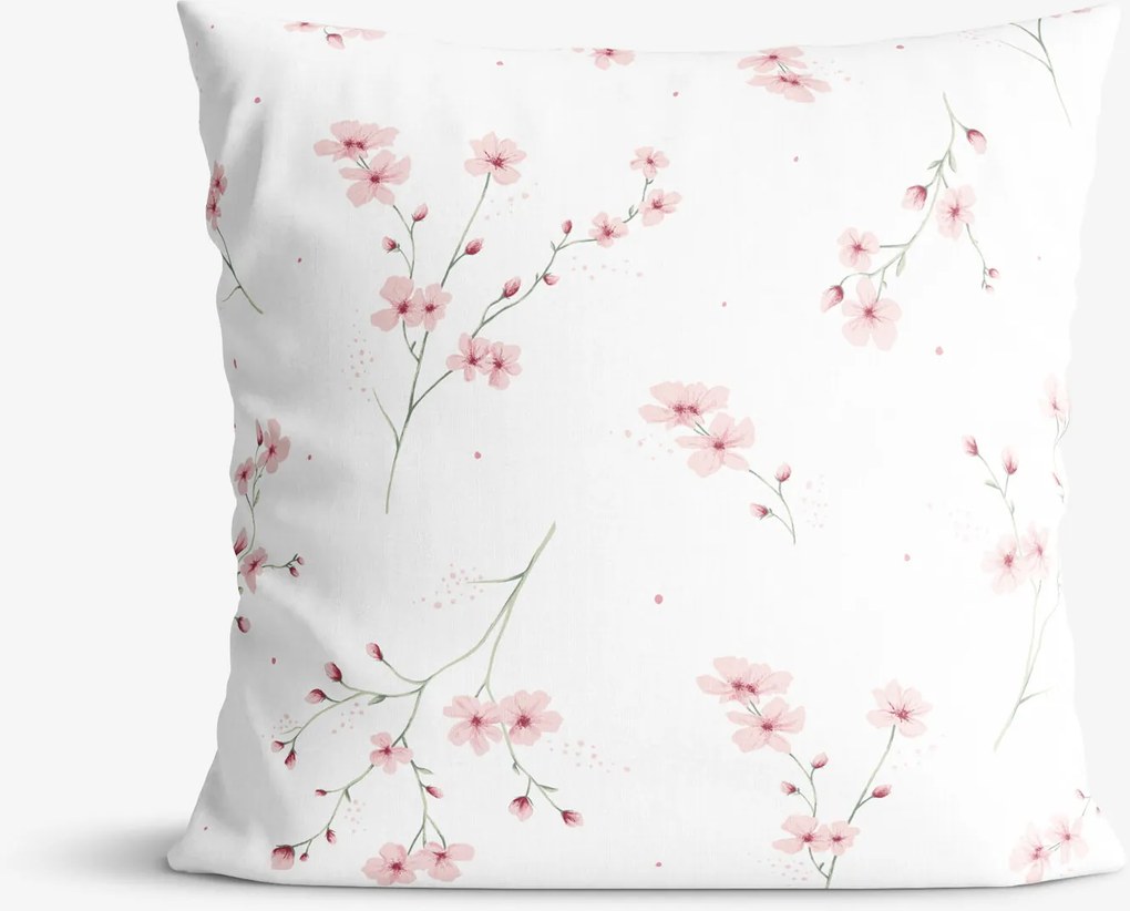 Goldea pamut párnahuzat - cseresznyevirágok 40 x 40 cm