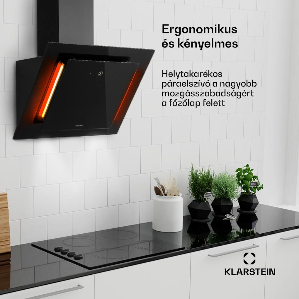 Klarstein Eleonora 60, páraelszívó, 60 cm, 426 m³/ó, érintőpanel, világítás, A++