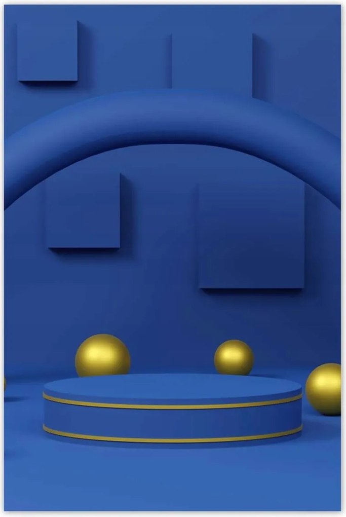 Poszterek 80x120 Classic Gold Blue Golyók